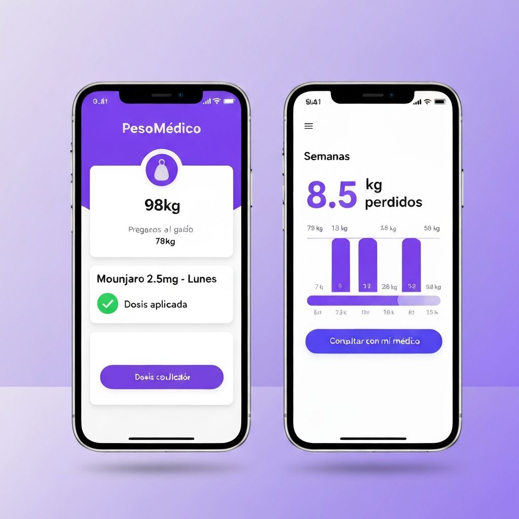 PesoMédico - App de seguimiento de pérdida de peso con Mounjaro en México